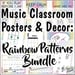 Music Classroom Poster Set: Rainbow Patterns
